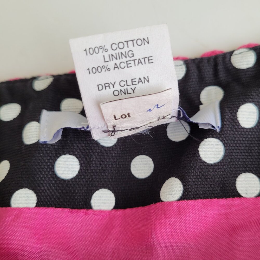 Y2K Acorn brand black and white polka dot cotton skirt with pink details - Picture 7 of 7